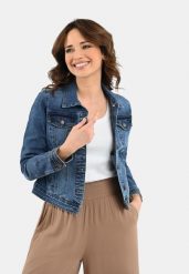 Krótka kurtka jeansowa J-LUNA. Brązowe kurtki damskie Volcano, plus size, bez wzorów, z bawełny, bez kaptura. Za 239.99 zł.