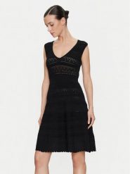 Morgan Sukienka letnia 241-RMNAIA Czarny Slim Fit. Czarne sukienki damskie Morgan, bez wzorów, z wiskozy, bez ramiączek. Za 369.99 zł.