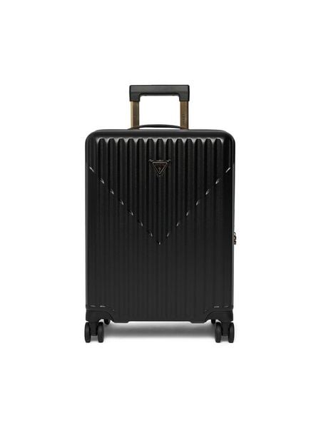 Guess Walizka kabinowa Centennial Travel TWHN96 75983 Czarny. Czarne walizki Guess, z aplikacjami, z tworzywa sztucznego. Za 674.99 zł.