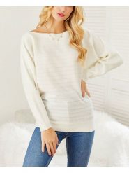 Milan Kiss Sweter w kolorze kremowym rozmiar: M. Brązowe swetry klasyczne damskie Milan Kiss, m, bez kołnierzyka. Za 138.87 zł.
