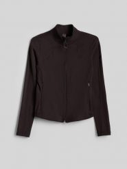 4F Bluza treningowa slim bez kaptura damska - brązowa XL. Brązowe bluzy damskie 4F, xl, bez wzorów, bez kaptura. Za 199.99 zł.