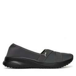 Półbuty Puma. Szare półbuty damskie Puma, bez wzorów, bez obcasa, na płaskiej podeszwie, bez zapięcia. Za 179.99 zł.