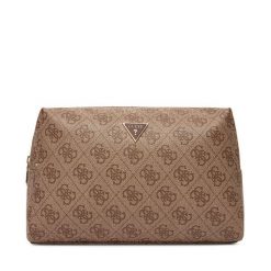 Kosmetyczka Guess. Brązowe kosmetyczki damskie Guess, z aplikacjami. Za 199.99 zł.