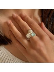 Les Petites Précieuses Srebrny pierścionek z kamieniami szlachetnymi rozmiar: 52. Niebieskie pierścionki damskie Les Petites Précieuses, z cyrkonią, srebrne. Za 328.65 zł.