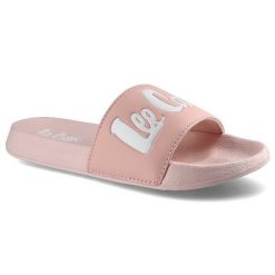 Różowe Klapki Lee Cooper Damskie Wodoodporne Buty. Czerwone klapki damskie Lee Cooper, z aplikacjami, z materiału, bez obcasa, bez zapięcia. Za 69.00 zł.