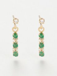 OR ÉCLAT Złote kolczyki-wkrętki "Quatuor précieux" z topazami i szmaragdami rozmiar: onesize. Żółte kolczyki damskie Or Éclat, z szmaragdem, złote. Za 533.45 zł.