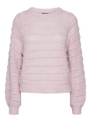 Pieces Sweter w kolorze jasnoróżowym rozmiar: L. Różowe swetry klasyczne damskie Pieces, l, ze splotem, bez kołnierzyka. Za 74.63 zł.