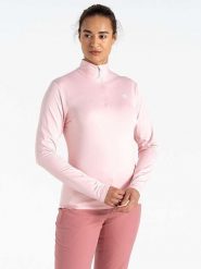 Dare 2b Koszulka funkcyjna "Lowline II" w kolorze jasnoróżowym rozmiar: 46. Różowe koszulki damskie Dare 2b, bez wzorów, z materiału, bez kołnierzyka, bez ramiączek. Za 115.45 zł.