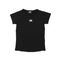 Koszulka z bawełna na co dzień na siłownię. Czarne bluzki damskie LEONE 1947 APPAREL, bez wzorów, z bawełny, sportowe, bez kołnierzyka, bez ramiączek. W wyprzedaży za 44.86 zł.