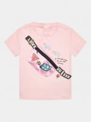 Guess T-Shirt K3YI04 K6YW1 Różowy Regular Fit. Czerwone koszulki i t-shirty dziewczęce Guess, z aplikacjami, z bawełny, bez kołnierzyka, bez ramiączek. Za 149.99 zł.