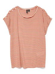 Vero Moda Koszulka w kolorze pomarańczowo-białym rozmiar: XL. Pomarańczowe bluzki damskie Vero Moda, xl, bez wzorów, bez kołnierzyka, bez ramiączek. Za 61.46 zł.