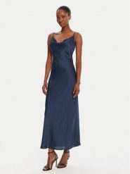 Guess Sukienka koktajlowa W5GK85 WH9C2 Granatowy Classic Fit. Niebieskie sukienki damskie Guess, z aplikacjami, z syntetyku, wizytowe, bez ramiączek. Za 529.99 zł.