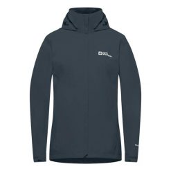 Kurtka przeciwdeszczowa damska Jack Wolfskin Trailtime 2L. Niebieskie kurtki damskie Jack Wolfskin, na wiosnę, l, bez wzorów, bez kaptura. Za 459.99 zł.
