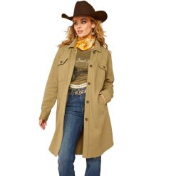 Damski płaszcz jeździecki Ariat Vagabond Duster. Zielone płaszcze damskie Ariat, l, bez wzorów, z tkaniny, bez kaptura. Za 476.00 zł.