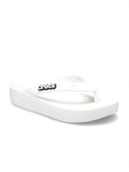 Crocs Japonki "Classic Platform" w kolorze białym rozmiar: 41/42. Białe klapki damskie Crocs, bez wzorów, z otwartym noskiem, bez obcasa, na platformie, bez zapięcia. Za 113.90 zł.