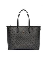 Tommy Hilfiger Torebka Th Monoplay AW0AW17696 Czarny. Czarne shopper bag Tommy Hilfiger, bez wzorów, ze skóry, bez dodatków. Za 899.99 zł.
