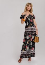 Czarno-Różowa Sukienka Ananeh. Czarne sukienki damskie Renee, bez wzorów, bez ramiączek. W wyprzedaży za 39.99 zł.