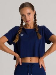Arena Koszulka "Corinne Team" w kolorze granatowym rozmiar: XL. Niebieskie koszulki damskie Arena, xl, bez wzorów, z bawełny, bez kołnierzyka, bez ramiączek. Za 87.81 zł.