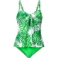 Tankini (2 części) bonprix zielono-biały. Białe bikini bonprix. Za 89.99 zł.