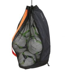Torba na 8 piłek. Czarne torby sportowe KIPSTA, bez wzorów, z materiału, duże. Za 69.99 zł.