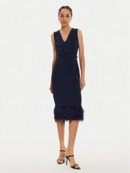 Rinascimento Sukienka koktajlowa CFC0120269003 Granatowy Regular Fit. Niebieskie sukienki damskie Rinascimento, bez wzorów, z syntetyku, wizytowe, bez ramiączek. Za 329.99 zł.
