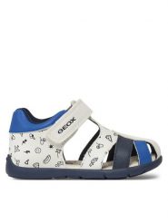 Geox Sandały B Elthan Boy B451PC 000BC C0293 Biały. Białe sandały chłopięce Geox, ze skóry, bez zapięcia. Za 209.99 zł.