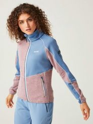 Regatta Kurtka polarowa "Lindalla VII" w kolorze błękitno-jasnoróżowym rozmiar: 44. Niebieskie kurtki damskie Regatta, bez wzorów, z materiału, bez kaptura. Za 127.95 zł.