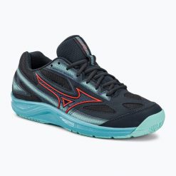 Buty do tenisa Mizuno Break Shot 4 AC collegiate. Czerwone obuwie sportowe damskie Mizuno, bez zapięcia, tenisowe. Za 179.99 zł.