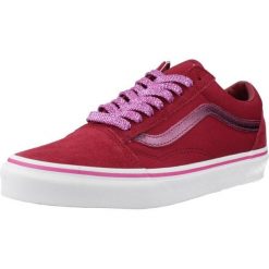 Buty VANS OLD SKOOL MTLC Bordeaux. Czerwone obuwie trekkingowe damskie Vans, ze skóry, bez zapięcia. Za 405.18 zł.