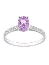 Revoni Złoty pierścionek z diamentami i ametystem rozmiar: 50. Szare pierścionki damskie Revoni, z ametystem, złote. Za 1,522.99 zł.