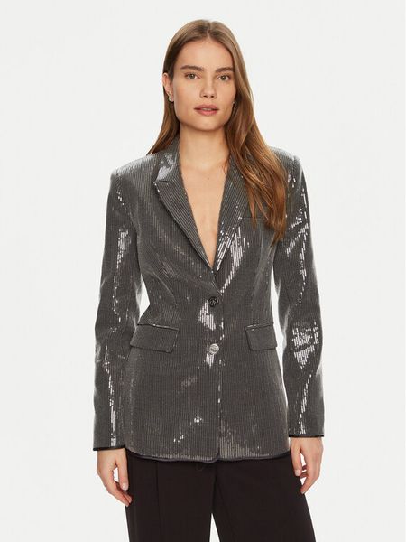 Guess Marynarka W5RN48 WGX40 Srebrny Regular Fit. Szare marynarki i żakiety damskie Guess, s, z aplikacjami, z syntetyku. Za 489.99 zł.