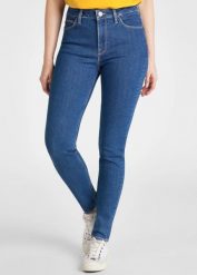 LEE SCARLETT SKINNY HIGH WAIST DAMSKIE SPODNIE JEANSOWE BRIGHT STONE L626MANS 112114276. Rurki damskie Lee, bez wzorów, z jeansu, z podwyższonym stanem. Za 199.99 zł.