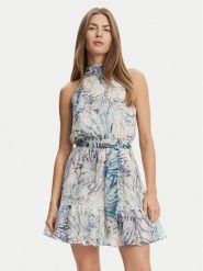 Guess Sukienka letnia W5GK15 W0WA2 Niebieski Regular Fit. Niebieskie sukienki damskie Guess, z aplikacjami, z syntetyku, bez ramiączek. Za 489.99 zł.