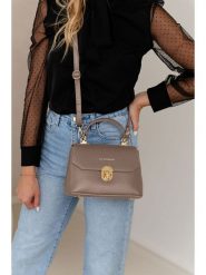 Lia Biassoni Skórzana torebka w kolorze szarobrązowym - 23 x 16 x 12 cm rozmiar: onesize. Brązowe torebki klasyczne damskie Lia Biassoni, z materiału, przez ramię, bez dodatków. Za 260.99 zł.