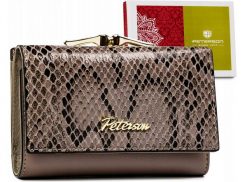 Portfel skórzany Peterson [DH] PTN SM-412 szary. Szare portfele damskie Peterson, bez wzorów, ze skóry. Za 125.99 zł.