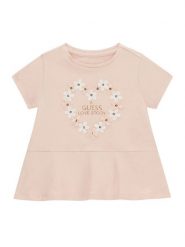 Guess T-Shirt K6GI20 K6YW4 Różowy jasny Regular Fit. Czerwone koszulki i t-shirty dziewczęce Guess, z aplikacjami, z bawełny, bez kołnierzyka, bez ramiączek. Za 114.99 zł.