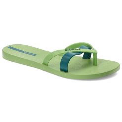 Zielone Japonki Ipanema Modne Klapki Damskie. Zielone klapki damskie Ipanema, bez wzorów, z materiału, bez obcasa, bez zapięcia. Za 79.99 zł.