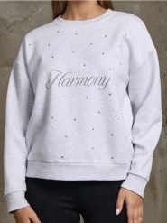 Bluza crewneck z cyrkoniami - Inny. Bluzy damskie Sinsay, l, bez wzorów, bez kaptura. W wyprzedaży za 33.99 zł.