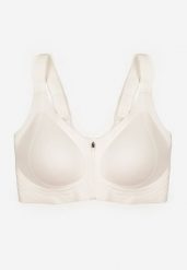 Biały Sportowy Biustonosz z Suwakiem z Przodu Eziline. Białe biustonosze sportowe damskie Born2be, bez wzorów. Za 69.99 zł.