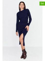 Trendyol 2-częściowy zestaw w kolorze granatowym rozmiar: M. Niebieskie swetry klasyczne damskie Trendyol, m, prążkowane, bez kołnierzyka. Za 73.99 zł.