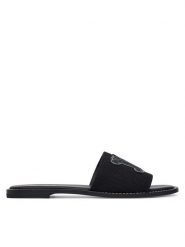 Max Mara Klapki 2616521039650 Czarny. Czarne klapki damskie Max Mara, bez wzorów, z materiału, bez obcasa, bez zapięcia. Za 974.99 zł.