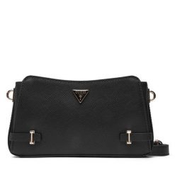 Torebka Guess. Czarne listonoszki damskie Guess, z aplikacjami, bez dodatków. Za 349.99 zł.