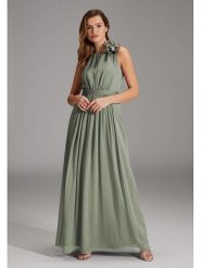 SWING Sukienka w kolorze zielonym rozmiar: 40. Brązowe sukienki damskie Swing, bez wzorów, bez ramiączek. Za 232.78 zł.