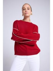 Maison Héritage Cashmere Kaszmirowy sweter w kolorze czerwonym rozmiar: L/XL. Czerwone swetry klasyczne damskie Maison Héritage Cashmere, l, z kaszmiru, bez kołnierzyka. Za 502.76 zł.