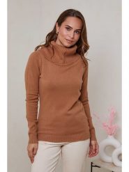 Soft Cashmere Golf w kolorze jasnobrązowym rozmiar: 38/40. Brązowe golfy damskie Soft Cashmere, bez wzorów, z kaszmiru, bez ramiączek. Za 100.99 zł.