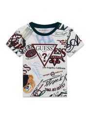 Guess T-Shirt N6YI21 K3876 Biały Regular Fit. Białe t-shirty i koszulki chłopięce Guess, z aplikacjami, z bawełny, bez kołnierzyka, bez ramiączek. Za 114.99 zł.