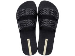 Klapki basenowe damskie Ipanema Renda II Fem. Czarne klapki damskie Ipanema, bez wzorów, z gumy, bez obcasa, na płaskiej podeszwie, bez zapięcia. Za 169.99 zł.