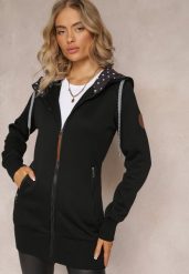 Czarna Bluza z Kapturem i Polarem Halimins. Czarne bluzy damskie Renee, xs, bez wzorów, z polaru, z kapturem. Za 59.99 zł.