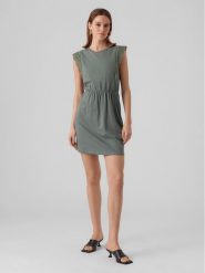 Vero Moda Sukienka codzienna Hollyn 10265206 Zielony Regular Fit. Zielone sukienki damskie Vero Moda, bez wzorów, z bawełny, bez ramiączek. Za 109.99 zł.