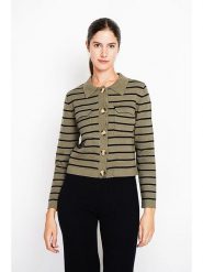 ASSUILI Kardigan w kolorze oliwkowo-czarnym rozmiar: 36. Brązowe kardigany damskie Assuili, bez wzorów. Za 144.58 zł.